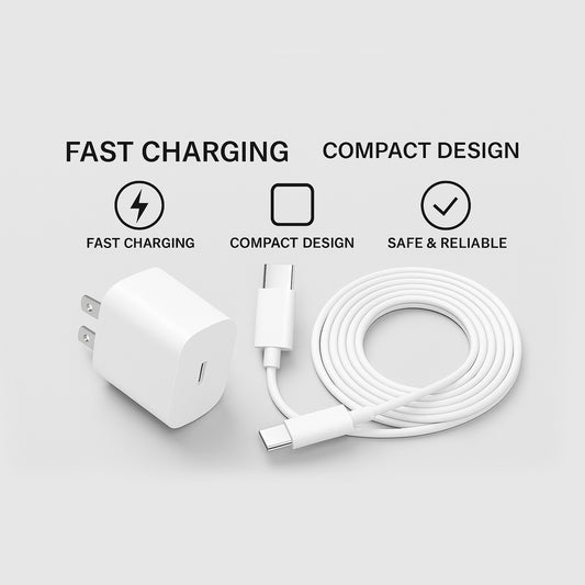 20W USB-C Fast Charger Adapter – Compatible with Samsung Galaxy, iPhone, Pixel & More